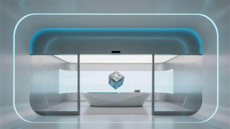 創(chuàng)新科技抽象表達(dá)，簡(jiǎn)約光影空間融合, 合肥半導(dǎo)體企業(yè)展廳裝修設(shè)計(jì)