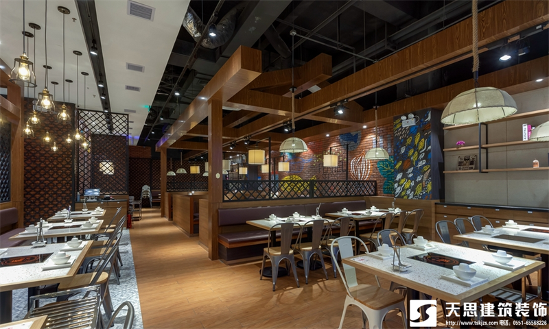 合肥獨具匠心的火鍋店裝修設(shè)計色彩搭配